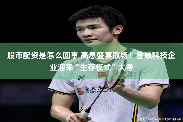 股市配资是怎么回事 高息盛宴散场！金融科技企业迎来“生存模式”大考