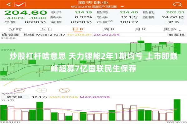 炒股杠杆啥意思 天力锂能2年1期均亏 上市即巅峰超募7亿国联民生保荐