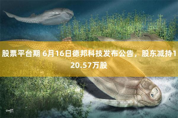 股票平台期 6月16日德邦科技发布公告，股东减持120.57万股
