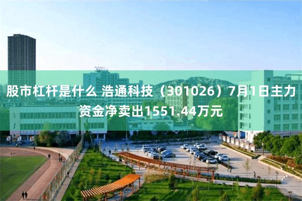 股市杠杆是什么 浩通科技（301026）7月1日主力资金净卖出1551.44万元