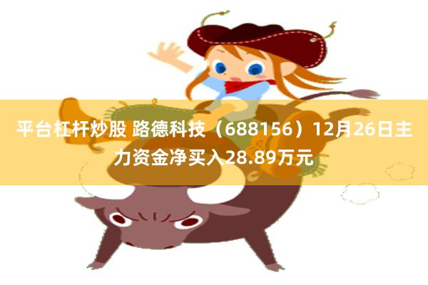 平台杠杆炒股 路德科技（688156）12月26日主力资金净买入28.89万元