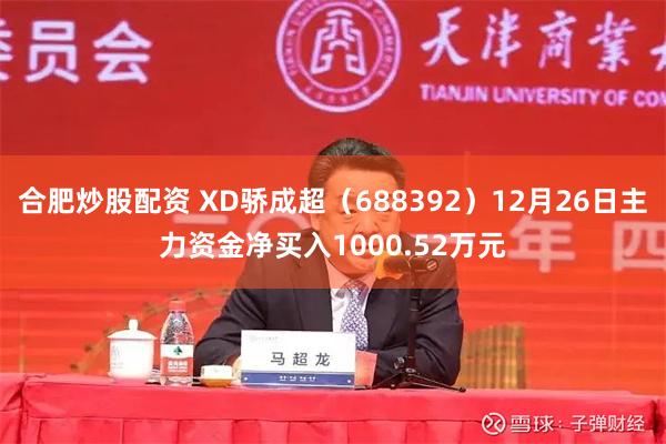 合肥炒股配资 XD骄成超（688392）12月26日主力资金净买入1000.52万元