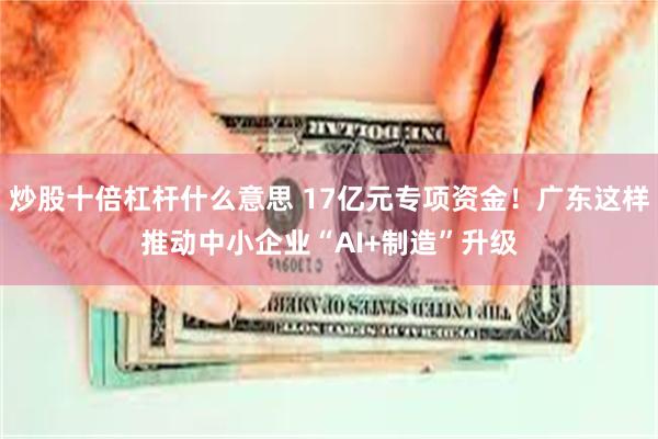 炒股十倍杠杆什么意思 17亿元专项资金！广东这样推动中小企业“AI+制造”升级